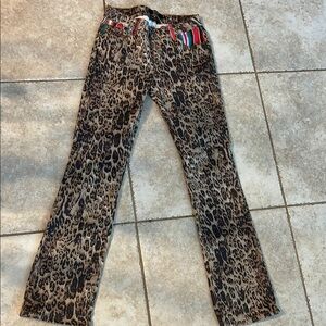 Lucky & Blessed Serape Leopard Print Jean